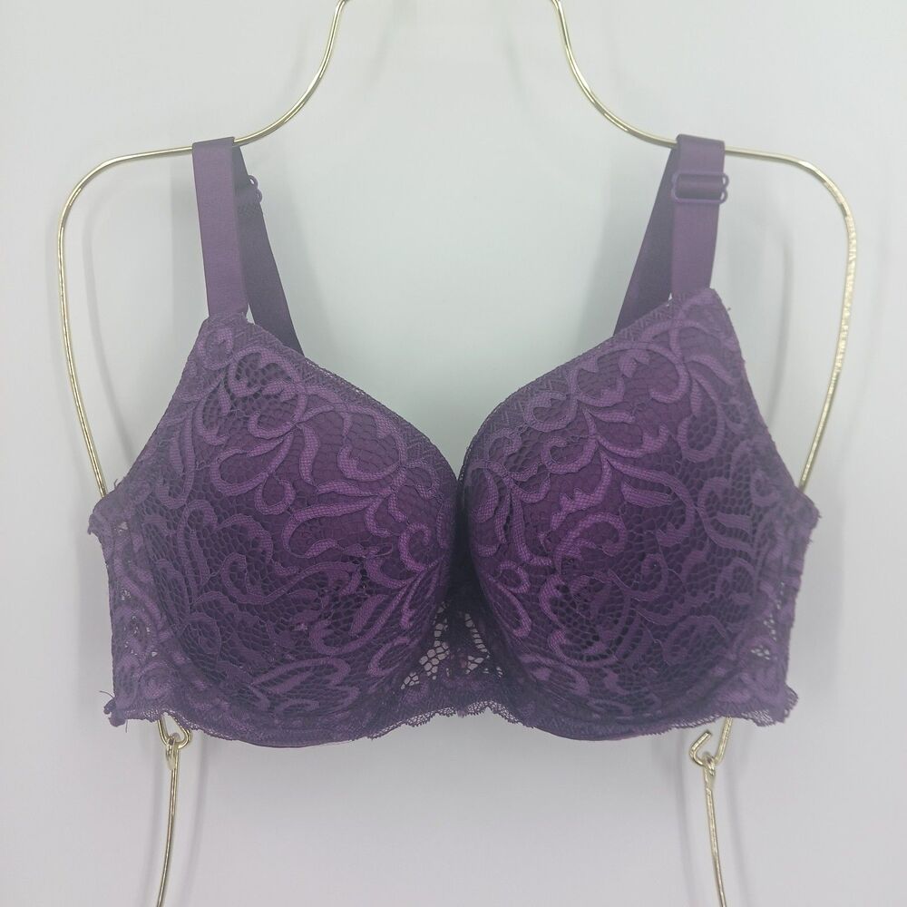 womens kiss n' tell purple lace bra size 40C